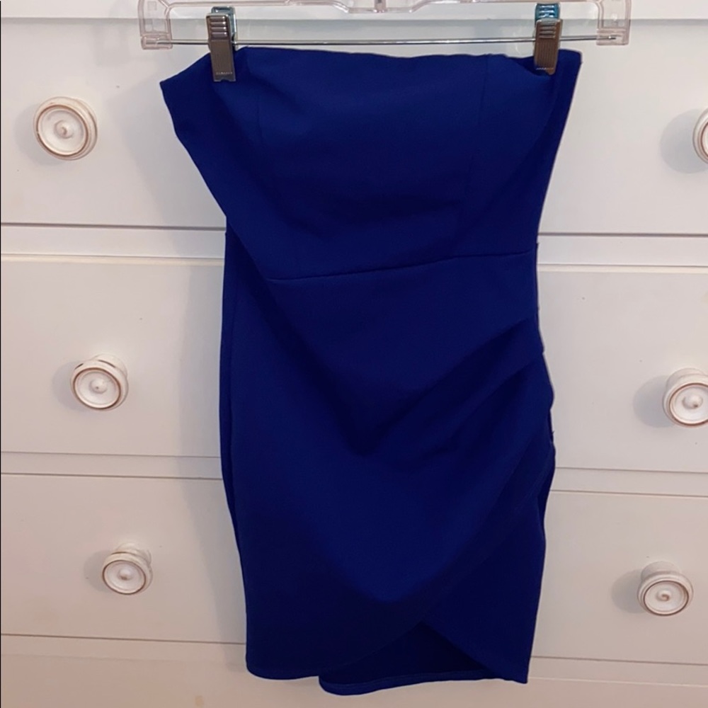 CHARLOTTE RUSSE blue wrap bodycon dress size XS